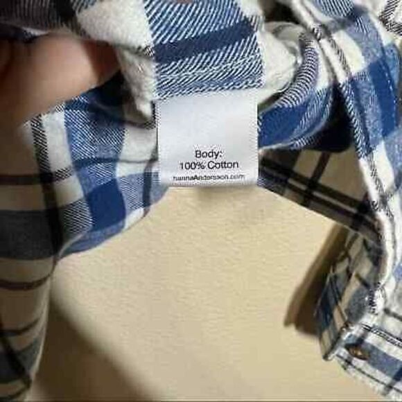 Hanna Andersson brushed cotton fireside flannel button up womens shirt size M - Picture 5 of 5